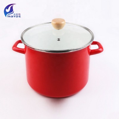 wholesale customized enamel stock pot Eco-friendly soup pot