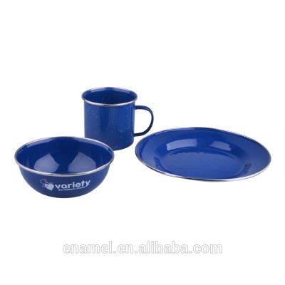 enamel camping cookware enamel plate bowl cup for camping use