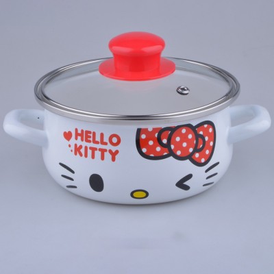 hot sale enamel casserrole enamel stock pot with cartoon decal